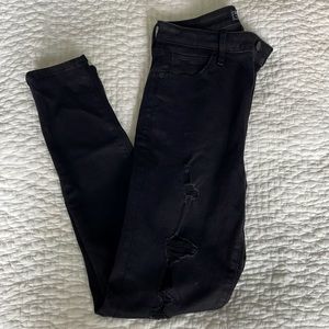 High rise super skinny black jeans